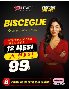 Bisceglie, Via Padre Kolbe -  ABB. OPEN - 12 Mesi + 4 mesi gratis a 99€ - Accessi illimitati