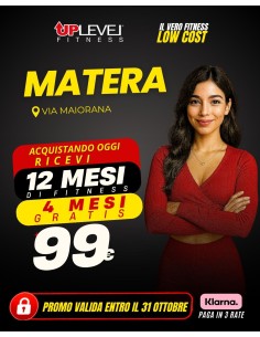 Matera -  ABB. OPEN - 12 Mesi + 4 mesi gratis a 99€ - Accessi illimitati