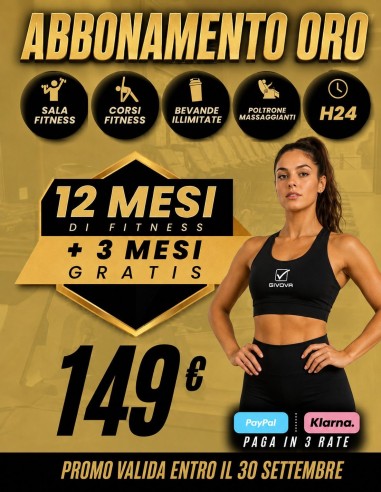 Cava de Tirreni - ABB. ORO - 12 mesi + 3 MESI GRATIS a 149€